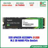  SSD APACER AS2280P4 512GB - M.2 3D NAND PCIe Gen3x4 ( AP512GAS2280P4-1 ) 