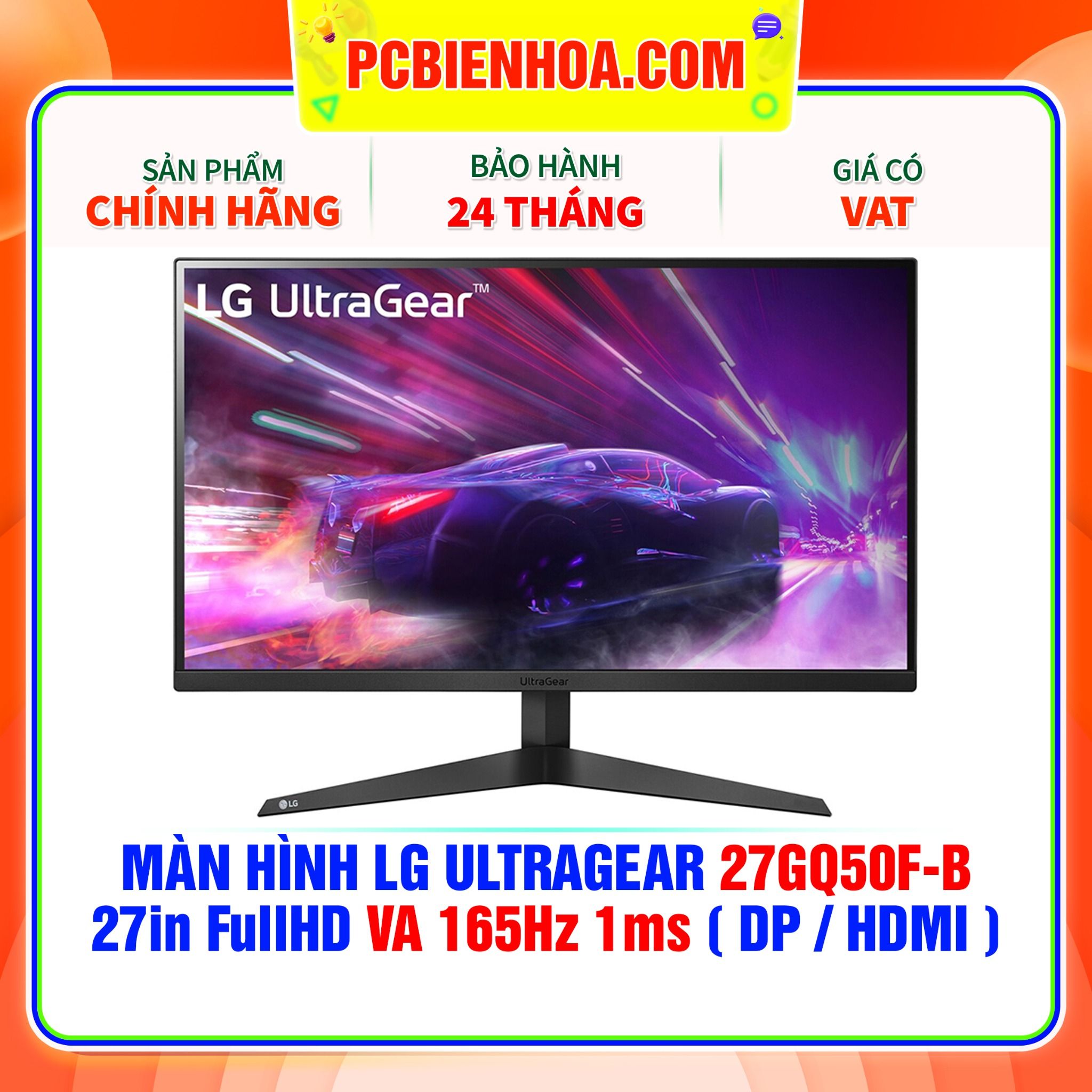  MÀN HÌNH LG ULTRAGEAR 27GQ50F-B 27in FullHD VA 165Hz 1ms ( DP / HDMI ) 