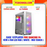  CASE 1STPLAYER FIRE DANCING V4 - KÈM 4 FAN LED RGB ( WHITE - MID TOWER ) 