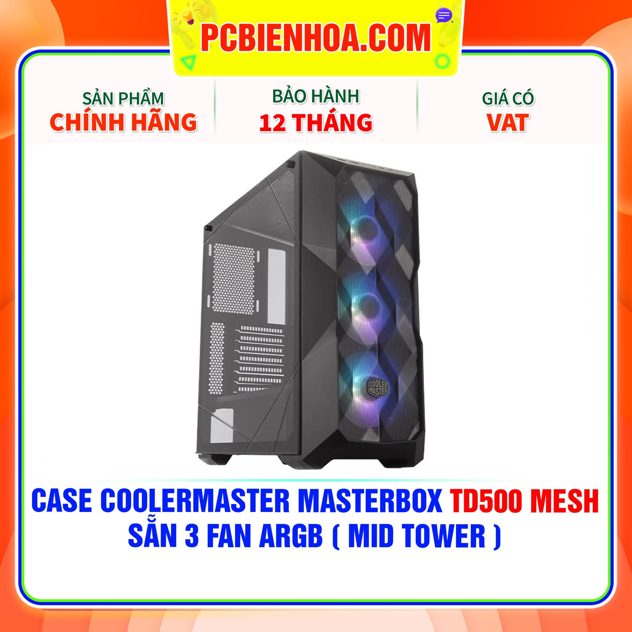  CASE COOLERMASTER MASTERBOX TD500 MESH - SẴN 3 FAN ARGB ( MID TOWER ) 