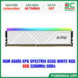  RAM ADATA XPG SPECTRIX D35G WHITE RGB - 8GB 3200MHz DDR4 