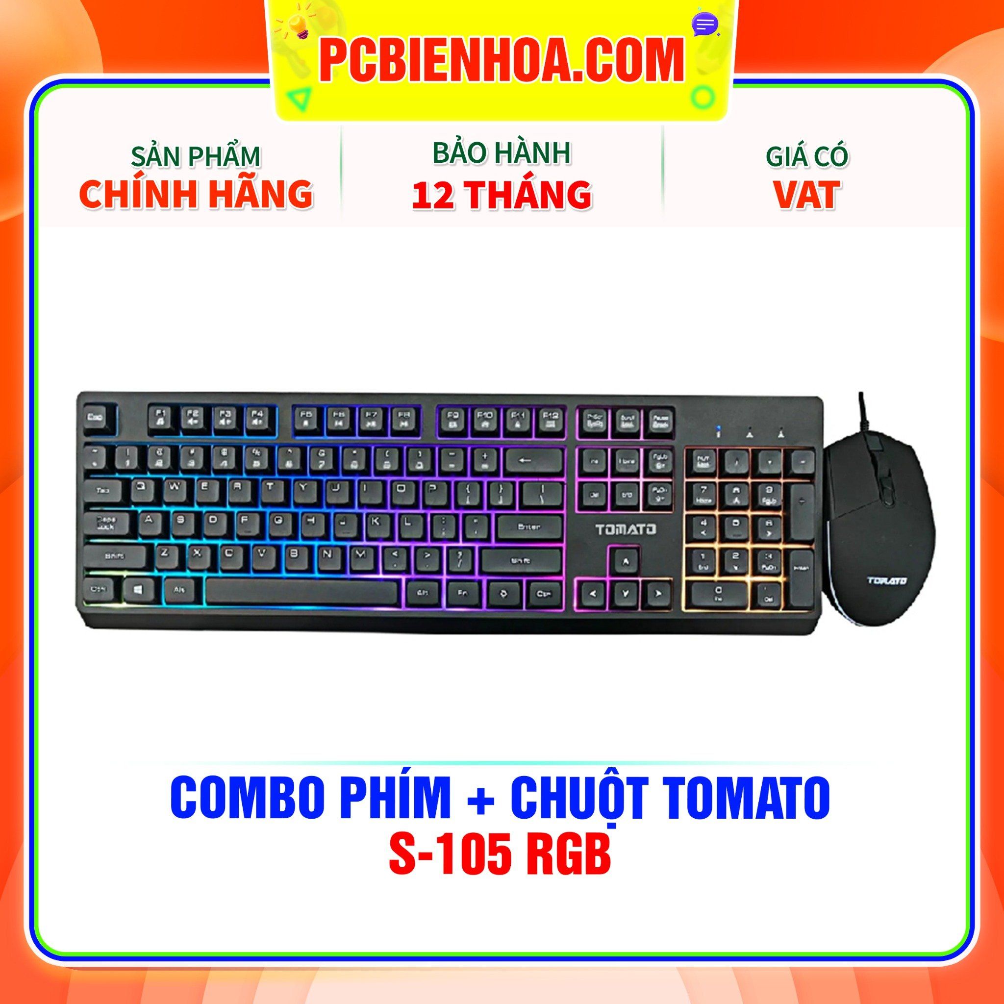  COMBO BÀN PHÍM + CHUỘT TOMATO S-105 RGB 