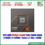  CPU AMD Ryzen 5 8400F BOX CHÍNH HÃNG ( 6 NHÂN 12 LUỒNG / Turbo 4.7 GHz / 22MB ) 