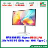  MÀN HÌNH MSI Modern MD2412PW TRẮNG - 24in FullHD IPS 100Hz 1ms ( HDMI / USB Type-C ) 