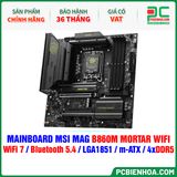 DDR5 - MAINBOARD MSI MAG B860M MORTAR WIFI ( WiFi 7 / Bluetooth 5.4 / LGA1851 / m-ATX / 4xDDR5 ) 