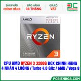  CPU AMD Ryzen 3 3200G BOX CHÍNH HÃNG ( 4 NHÂN 4 LUỒNG / Turbo 4.0 GHz / 6MB / Vega 8 Graphics ) 