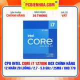  CPU INTEL CORE i7 12700K BOX CHÍNH HÃNG ( 12 NHÂN 20 LUỒNG / 2.7 - 5.0 GHz / 25MB / INTEL® UHD GRAPHICS 770 ) 