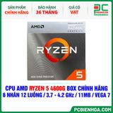  CPU AMD Ryzen 5 4600G BOX CHÍNH HÃNG ( 6 NHÂN 12 LUỒNG / 3.7 - 4.2 GHz / 11MB / VEGA 7 ) 