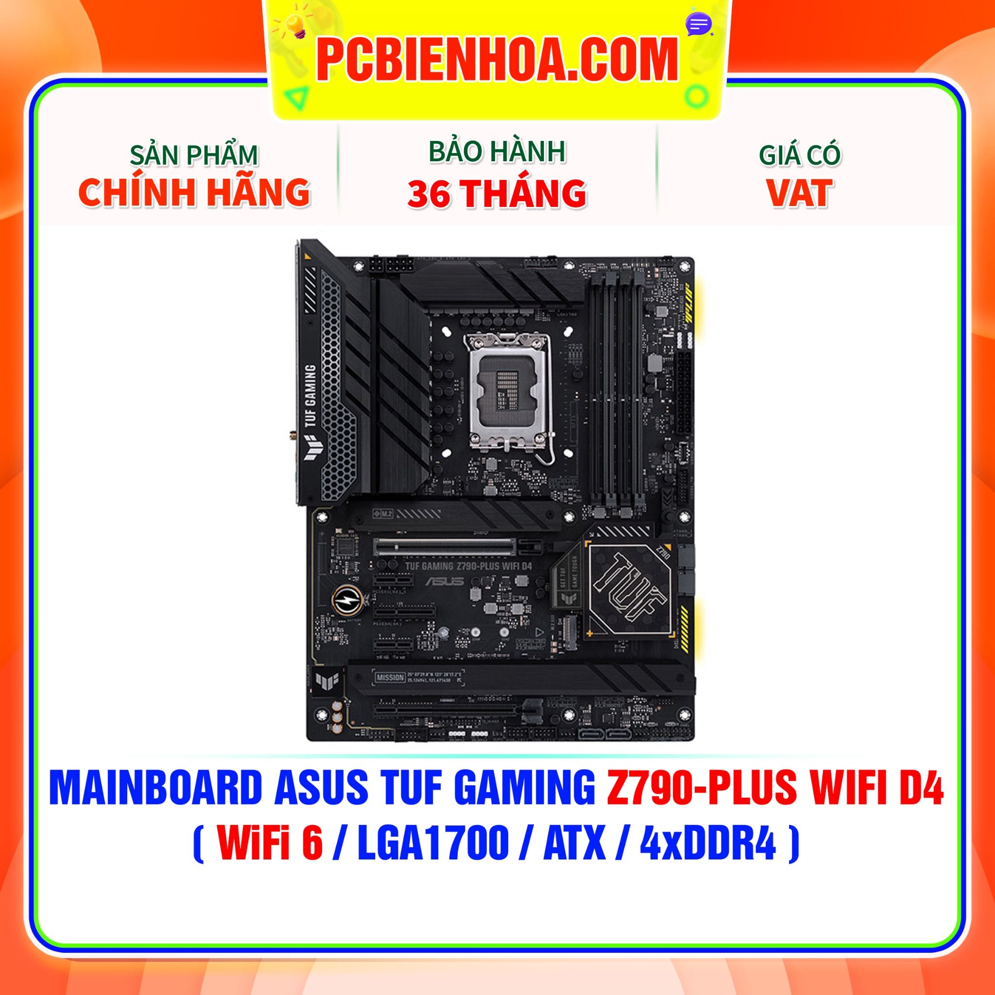  MAINBOARD ASUS TUF GAMING Z790-PLUS WIFI D4 ( WiFi 6 / LGA1700 / ATX / 4xDDR4 ) 