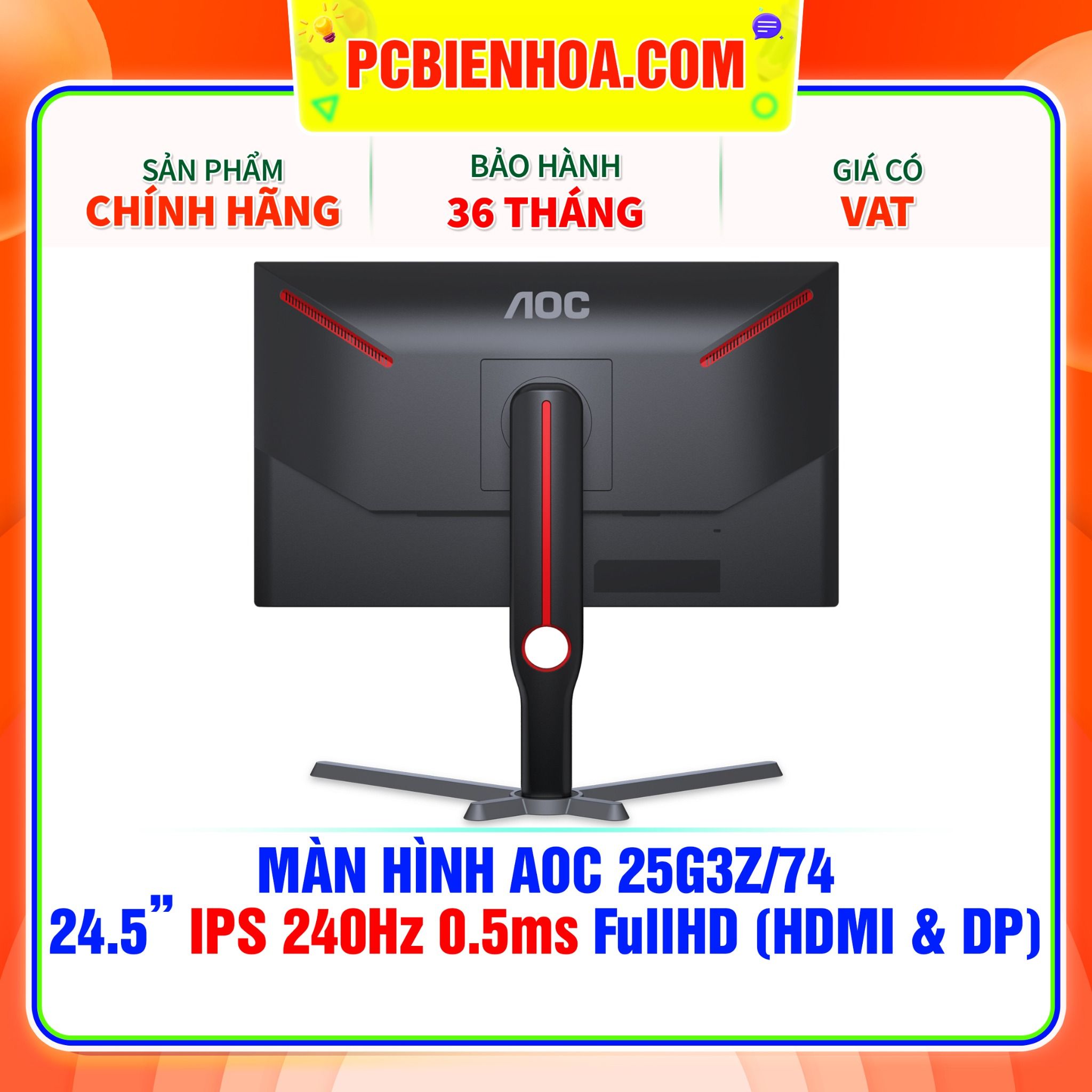  MÀN HÌNH AOC 25G3Z/74 24.5in FullHD IPS 240Hz 0.5ms ( HDMI / DP ) 