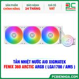  TẢN NHIỆT NƯỚC AIO XIGMATEK FENIX 360 ARCTIC ARGB ( HỖ TRỢ SOCKET LGA1700 / AM5 - EN42966 ) 