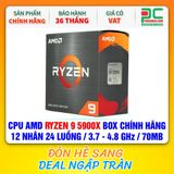  CPU AMD Ryzen 9 5900X BOX CHÍNH HÃNG ( 12 NHÂN 24 LUỒNG / 3.7 - 4.8 GHz / 70MB ) 