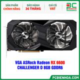  VGA ASRock Radeon RX 6600 CHALLENGER D 8GB GDDR6 ( RX6600 CLD 8G ) 