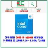  CPU INTEL CORE i5 14600KF NEW BOX ( 14 NHÂN 20 LUỒNG / 2.6 - 5.3 GHz / 24MB ) 