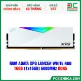  RAM ADATA XPG LANCER WHITE RGB - 16GB (1x16GB) 6000MHz DDR5 