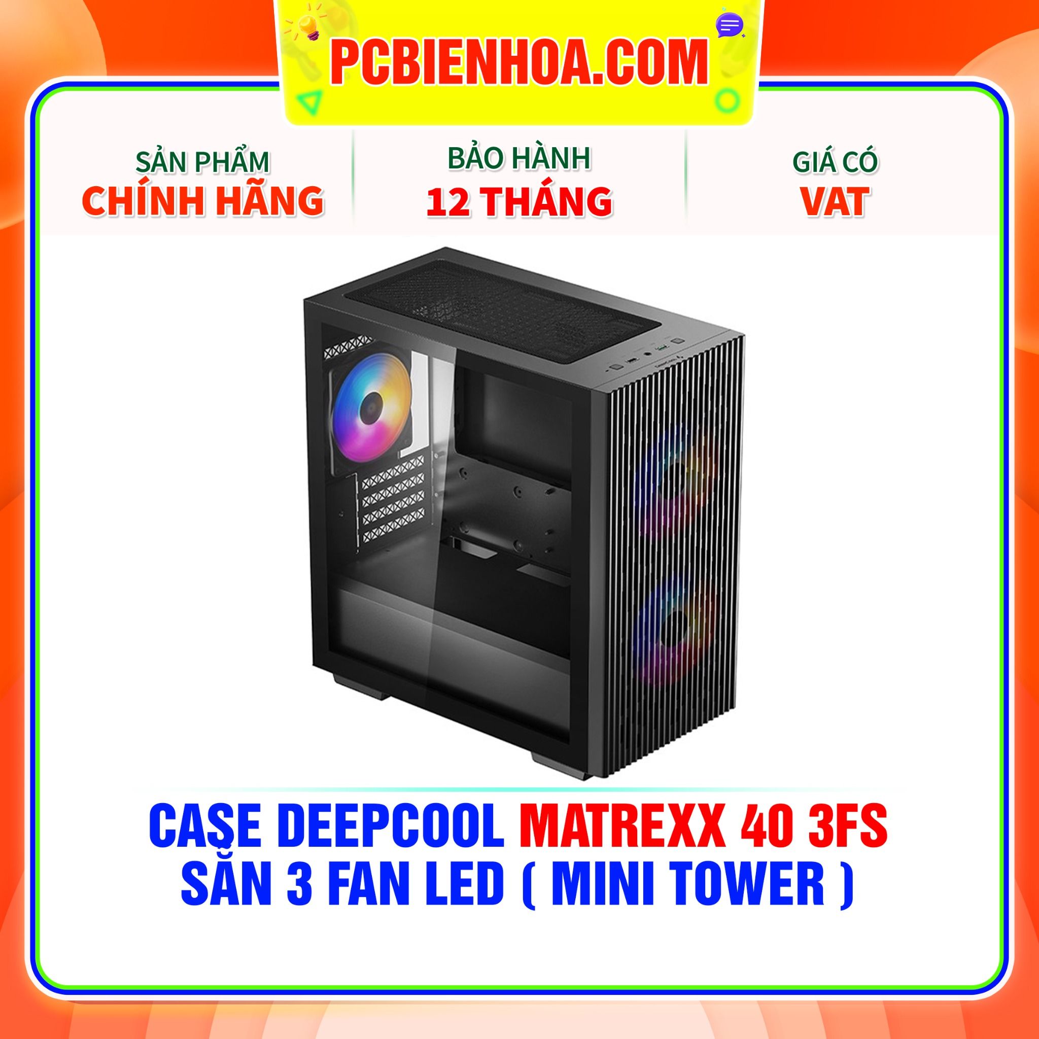  CASE DEEPCOOL MATREXX 40 3FS - SẴN 3 FAN LED ( MINI TOWER ) 