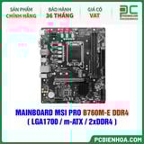  MAINBOARD MSI PRO B760M-E DDR4 ( LGA1700 / m-ATX / 2xDDR4 ) 