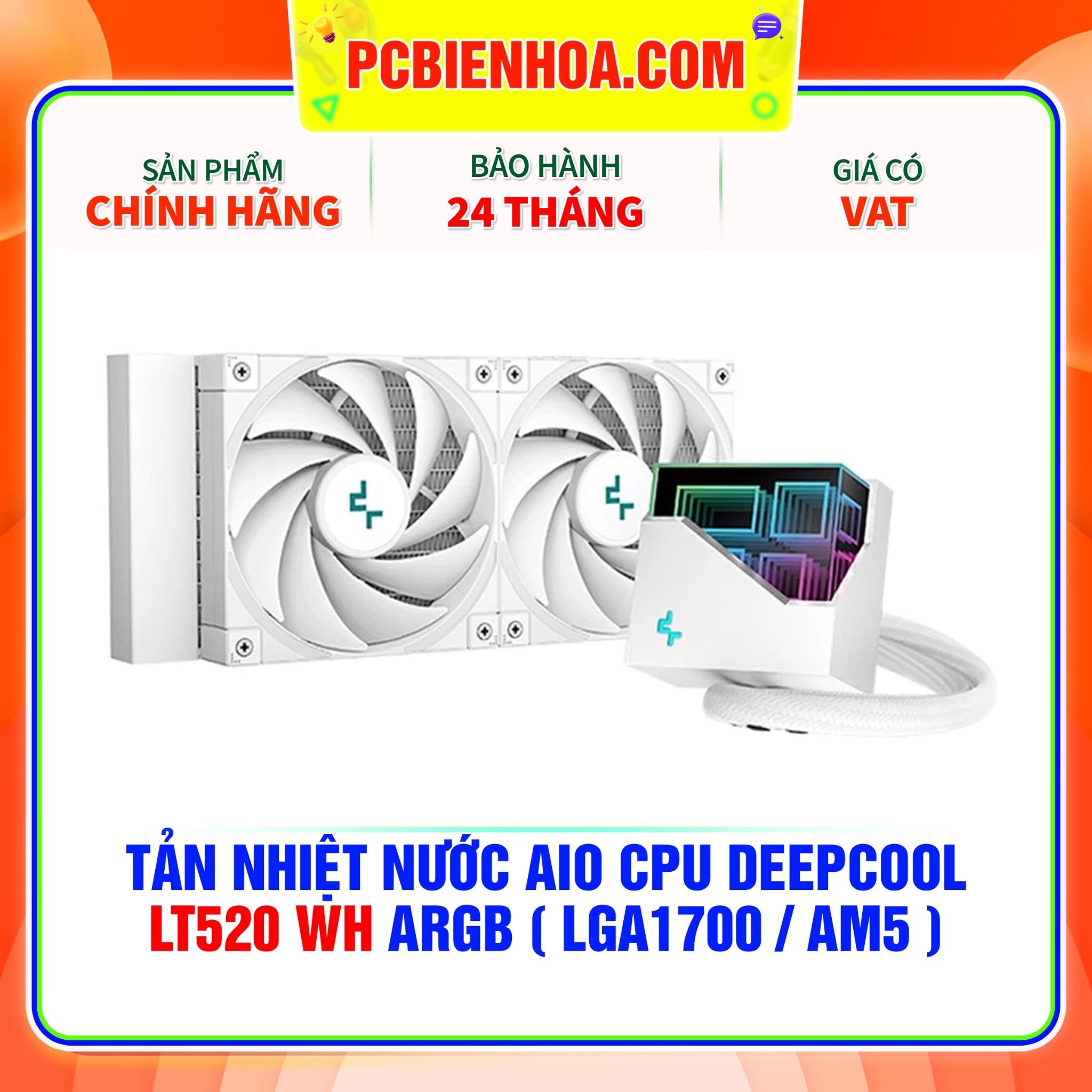  TẢN NHIỆT NƯỚC AIO CPU DEEPCOOL LT520 WH ARGB ( HỖ TRỢ SOCKET LGA1700 / AM5 ) 