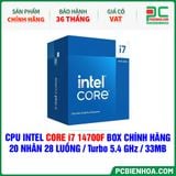  CPU Intel Core i7 14700F BOX CHÍNH HÃNG ( 20 NHÂN 28 LUỒNG / Turbo 5.4 GHz / 33MB ) 