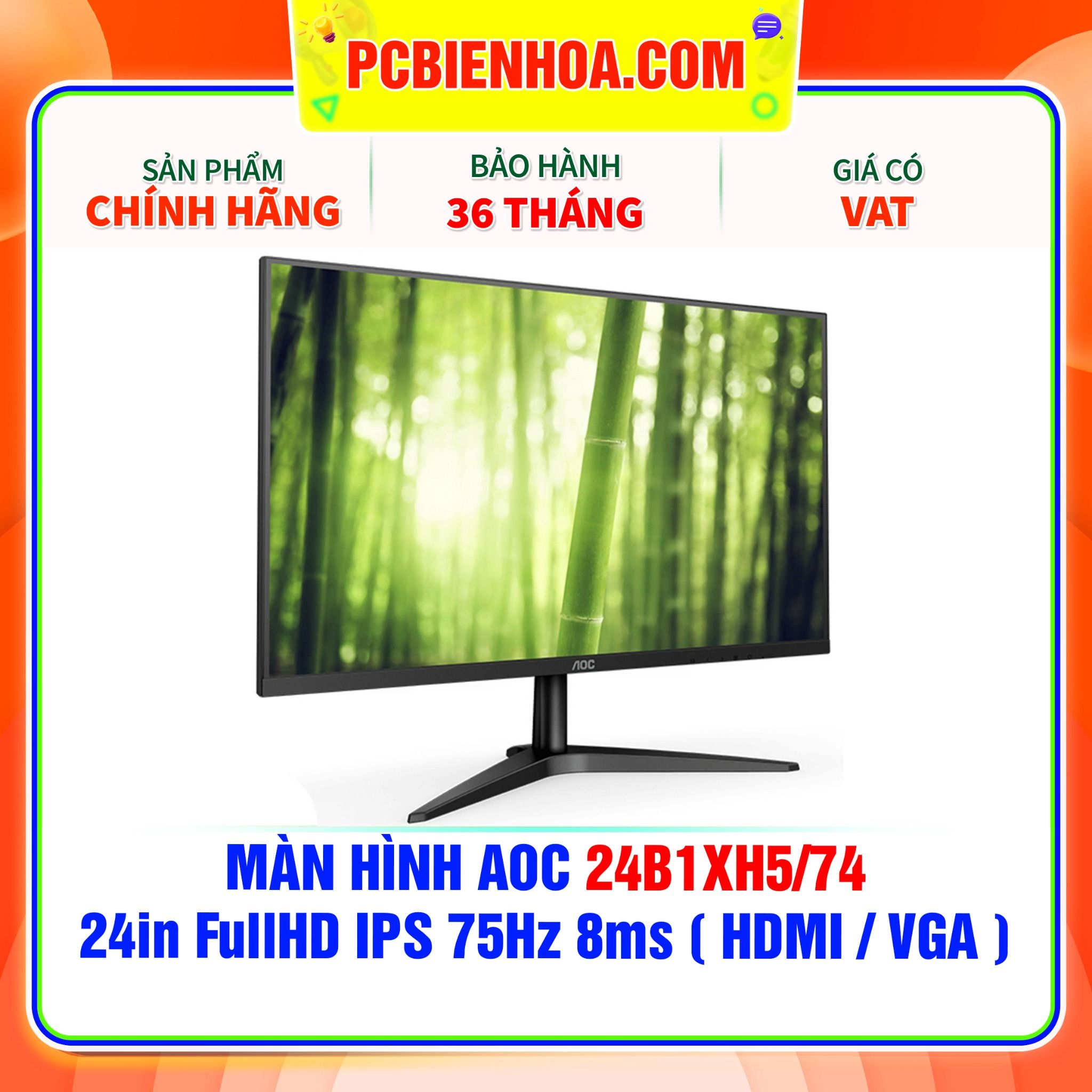  MÀN HÌNH AOC 24B1XH5/74 - 24in FullHD IPS 75Hz 8ms ( HDMI / VGA ) 