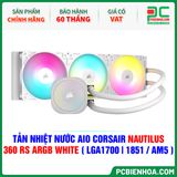  TẢN NHIỆT NƯỚC AIO CORSAIR NAUTILUS 360 RS ARGB WHITE ( HỖ TRỢ SOCKET LGA1700|1851 / AM5 ) 