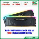  RAM CORSAIR VENGEANCE RGB RS - 16GB (2x8GB) 3600MHz DDR4 (CMG16GX4M2D3600C18) 