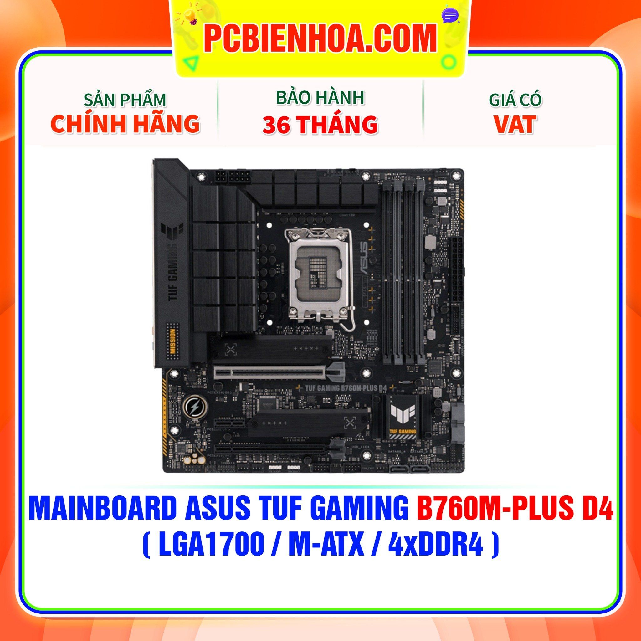  MAINBOARD ASUS TUF GAMING B760M-PLUS D4 ( LGA1700 / m-ATX / 4xDDR4 ) 