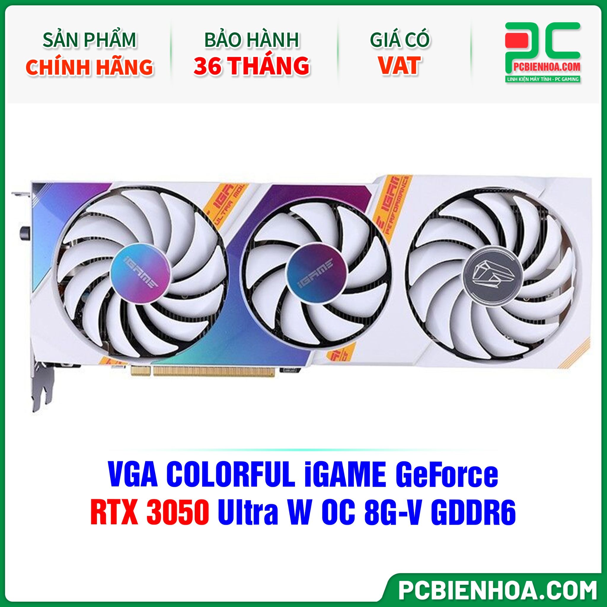  VGA COLORFUL iGAME GeForce RTX 3050 Ultra W OC 8G-V GDDR6 