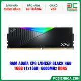  RAM ADATA XPG LANCER BLACK RGB - 16GB (1x16GB) 6000MHz DDR5 