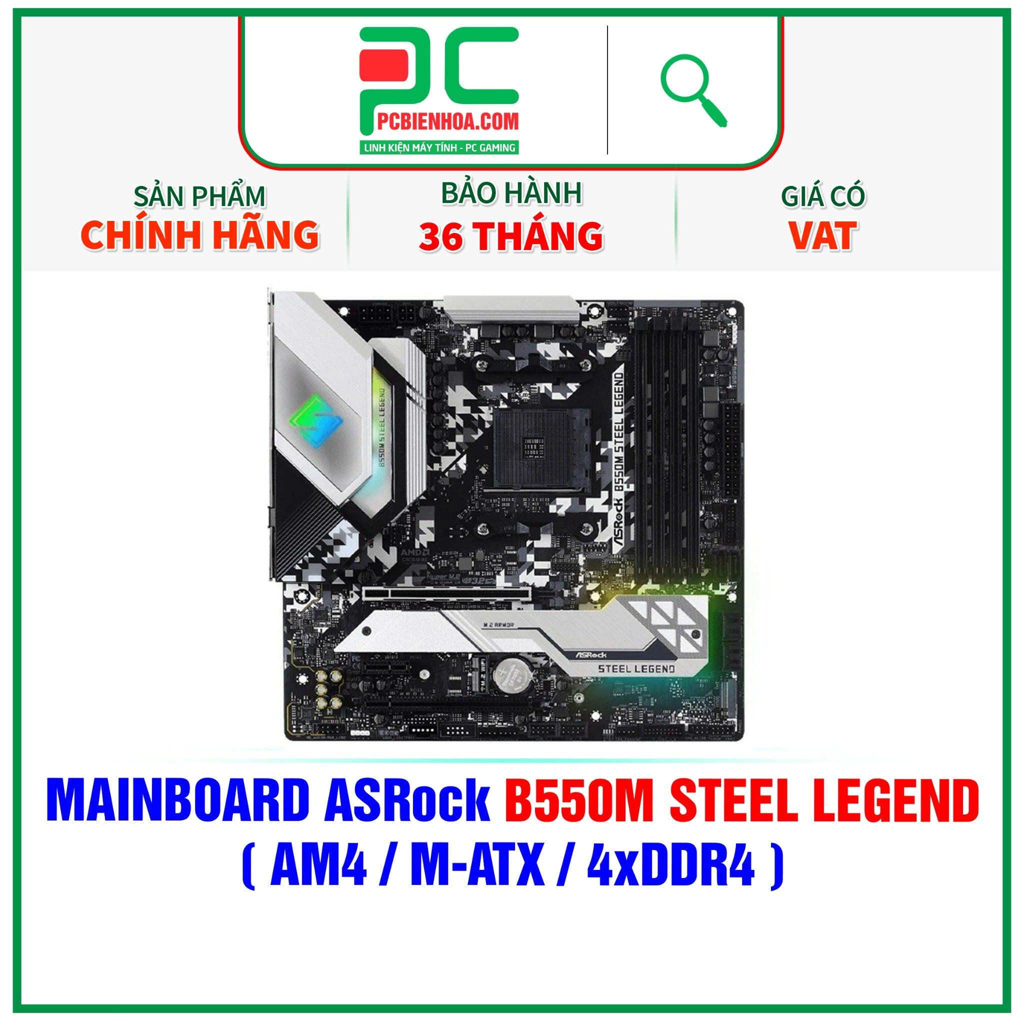  MAINBOARD ASRock B550M STEEL LEGEND ( AM4 / m-ATX / 4xDDR4 ) 