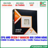  CPU AMD RYZEN 7 9800X3D BOX CHÍNH HÃNG ( 8 NHÂN 16 LUỒNG / Turbo 5.2 GHz / 104MB / Radeon Graphics ) 
