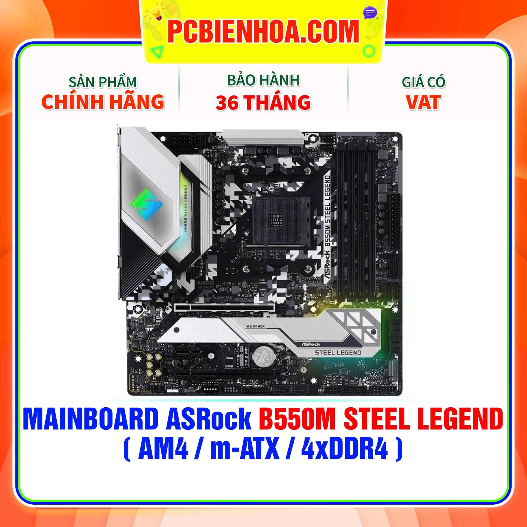  MAINBOARD ASRock B550M STEEL LEGEND ( AM4 / m-ATX / 4xDDR4 ) 