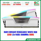  RAM CORSAIR VENGEANCE WHITE RGB - 32GB (2x16GB) 5600MHz DDR5 