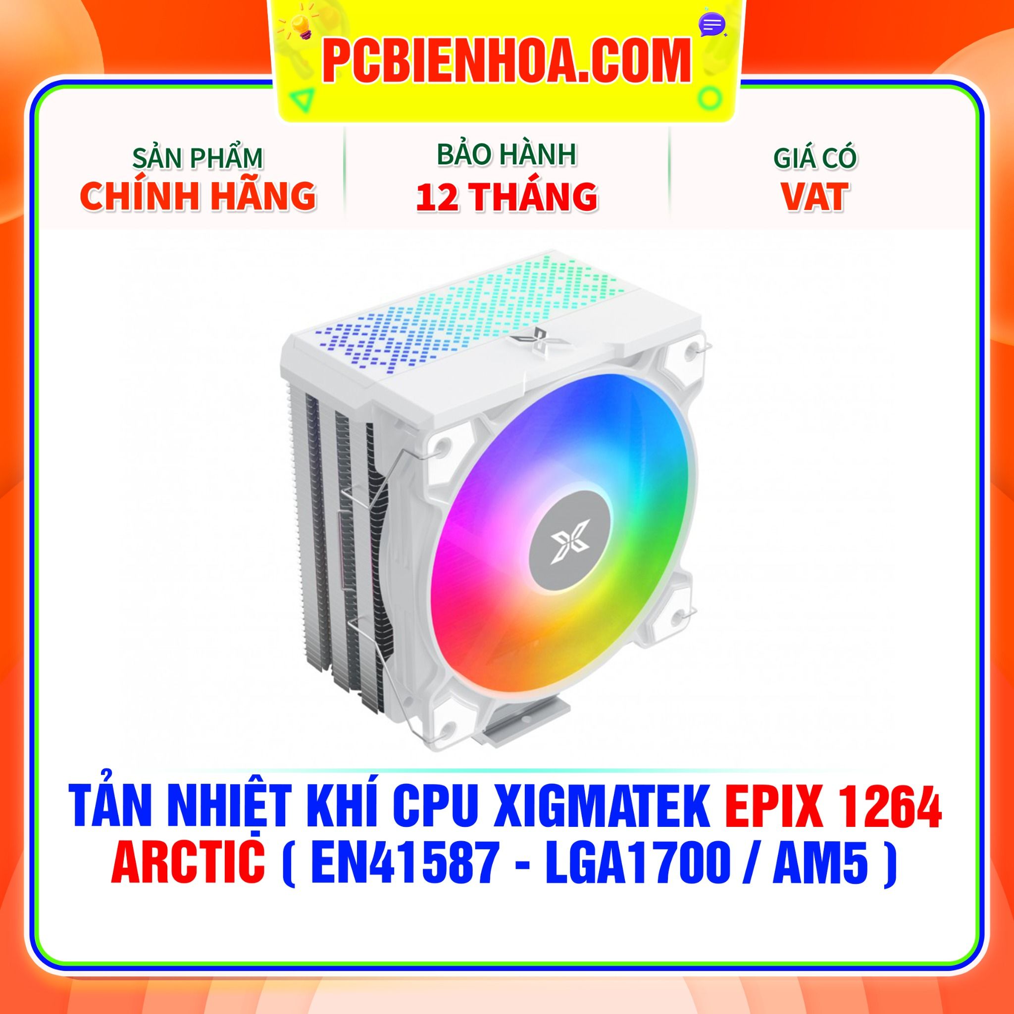  TẢN NHIỆT KHÍ CPU XIGMATEK EPIX 1264 ARCTIC ( EN41587 - HỖ TRỢ SOCKET LGA1700 / AM5 ) 