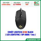  CHUỘT LOGITECH G102 BLACK ( LED LIGHTSYNC / DPI 8000 / 1ms ) 