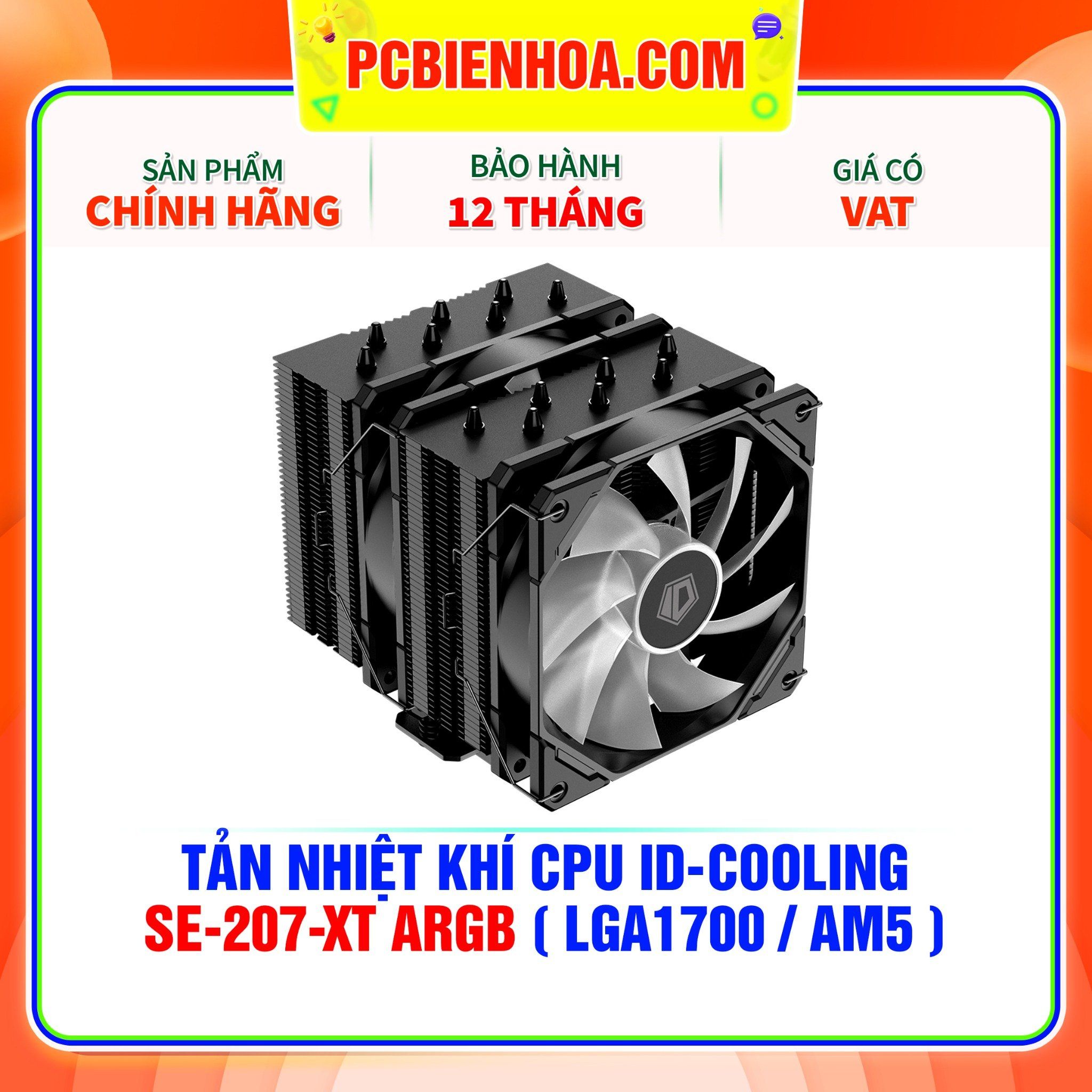  TẢN NHIỆT KHÍ CPU ID-COOLING SE-207-XT ARGB BLACK ( HỖ TRỢ SOCKET LGA1700 / AM5 ) 