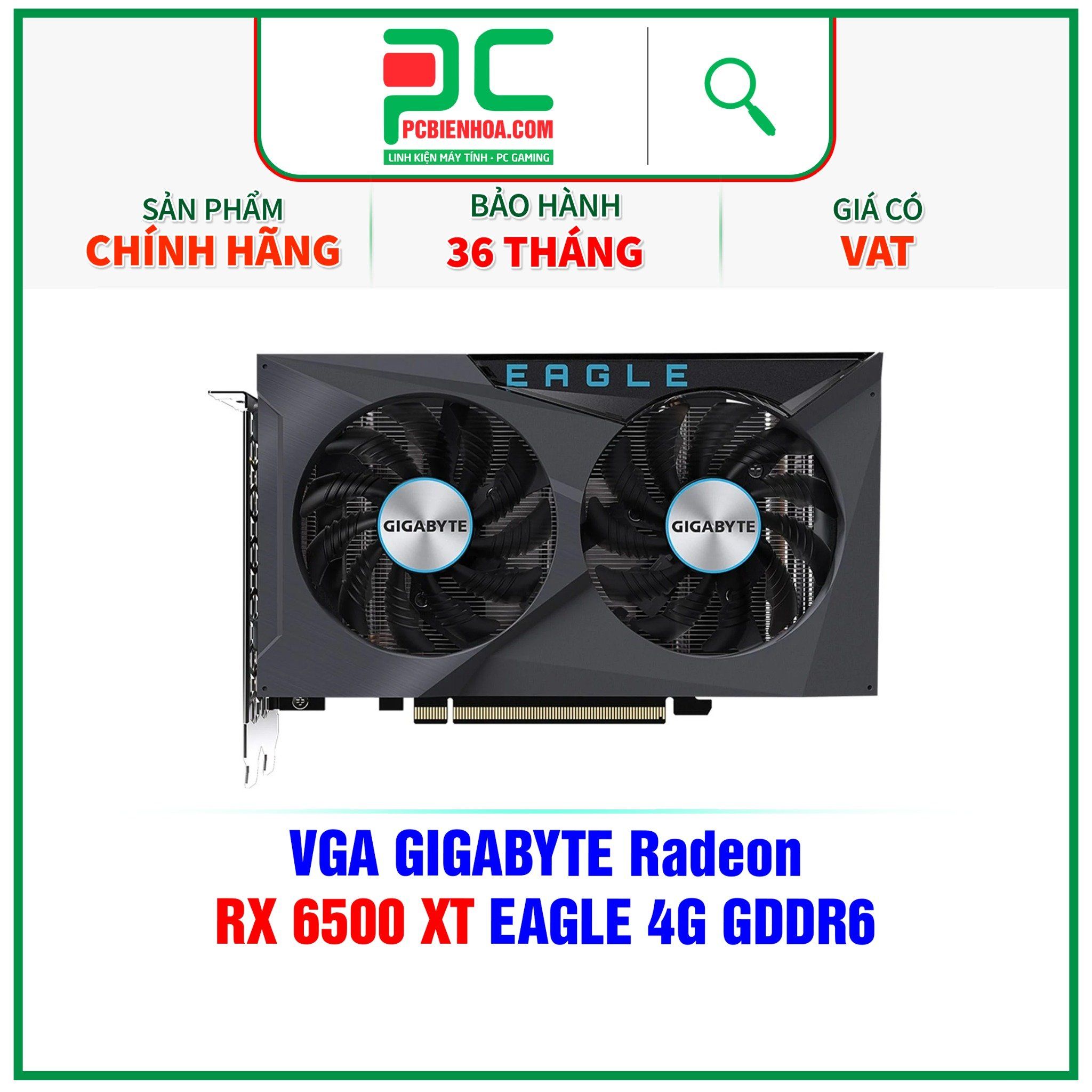  VGA GIGABYTE Radeon RX 6500 XT EAGLE 4G GDDR6 ( GV-R65XTEAGLE-4GD ) 