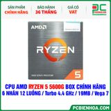  CPU AMD RYZEN 5 5600G BOX CHÍNH HÃNG ( 6 NHÂN 12 LUỒNG / Turbo 4.4 GHz / 19MB / Vega 7 Graphics ) 