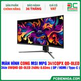  MÀN HÌNH CONG MSI MPG 341CQPX QD-OLED - 34in UWQHD QD-OLED 240Hz 0.03ms ( DP / HDMI / USB Type-C ) 