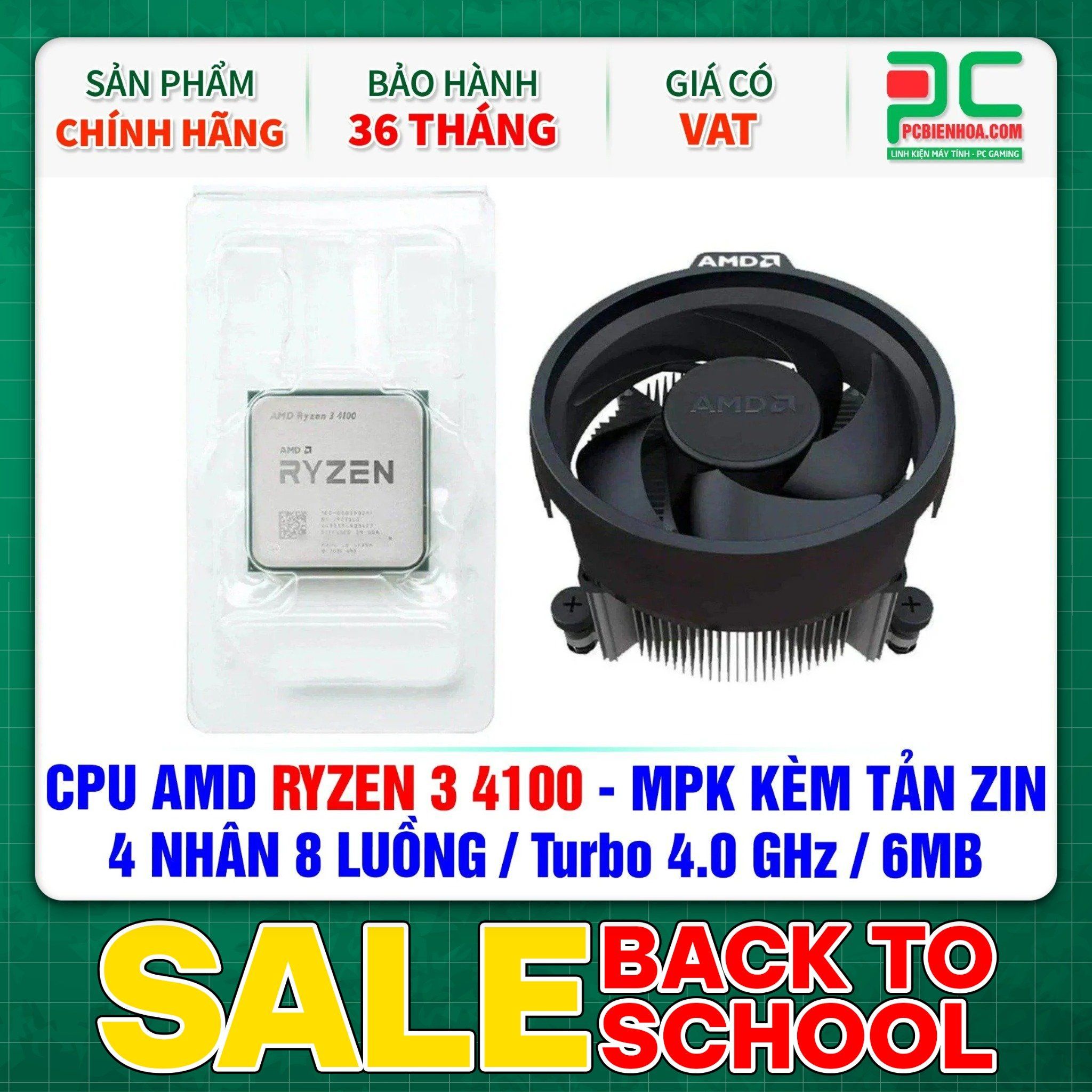  CPU AMD Ryzen 3 4100 - MPK KÈM TẢN ZIN ( 4 NHÂN 8 LUỒNG / Turbo 4.0 GHz / 6MB ) 