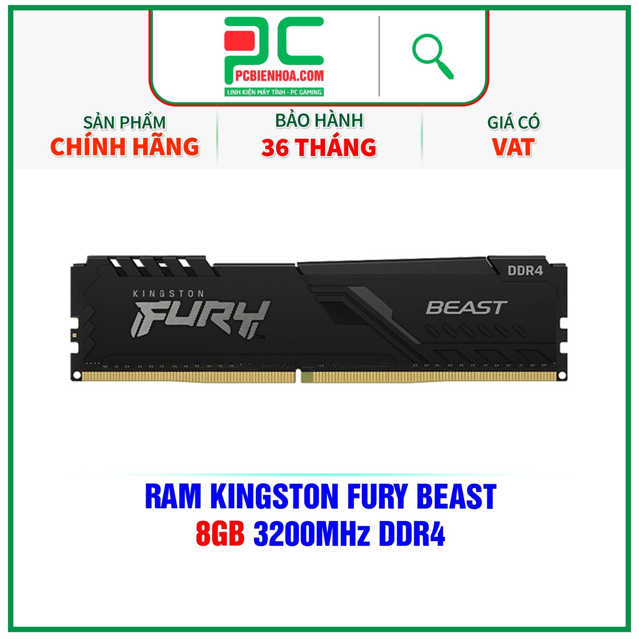  RAM KINGSTON FURY BEAST 8GB 3200MHz DDR4 