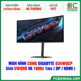  MÀN HÌNH CONG GIGABYTE G34WQCP - 34in UWQHD VA 180Hz 1ms ( DP / HDMI ) 