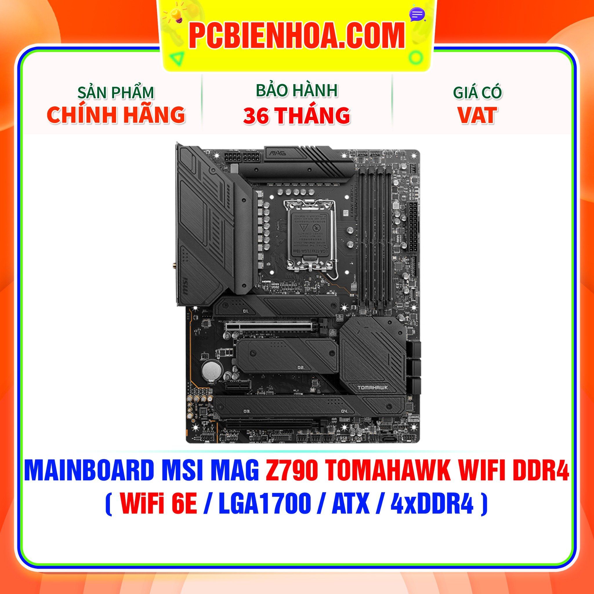  MAINBOARD MSI MAG Z790 TOMAHAWK WIFI DDR4 ( WiFi 6E / LGA1700 / ATX / 4xDDR4 ) 