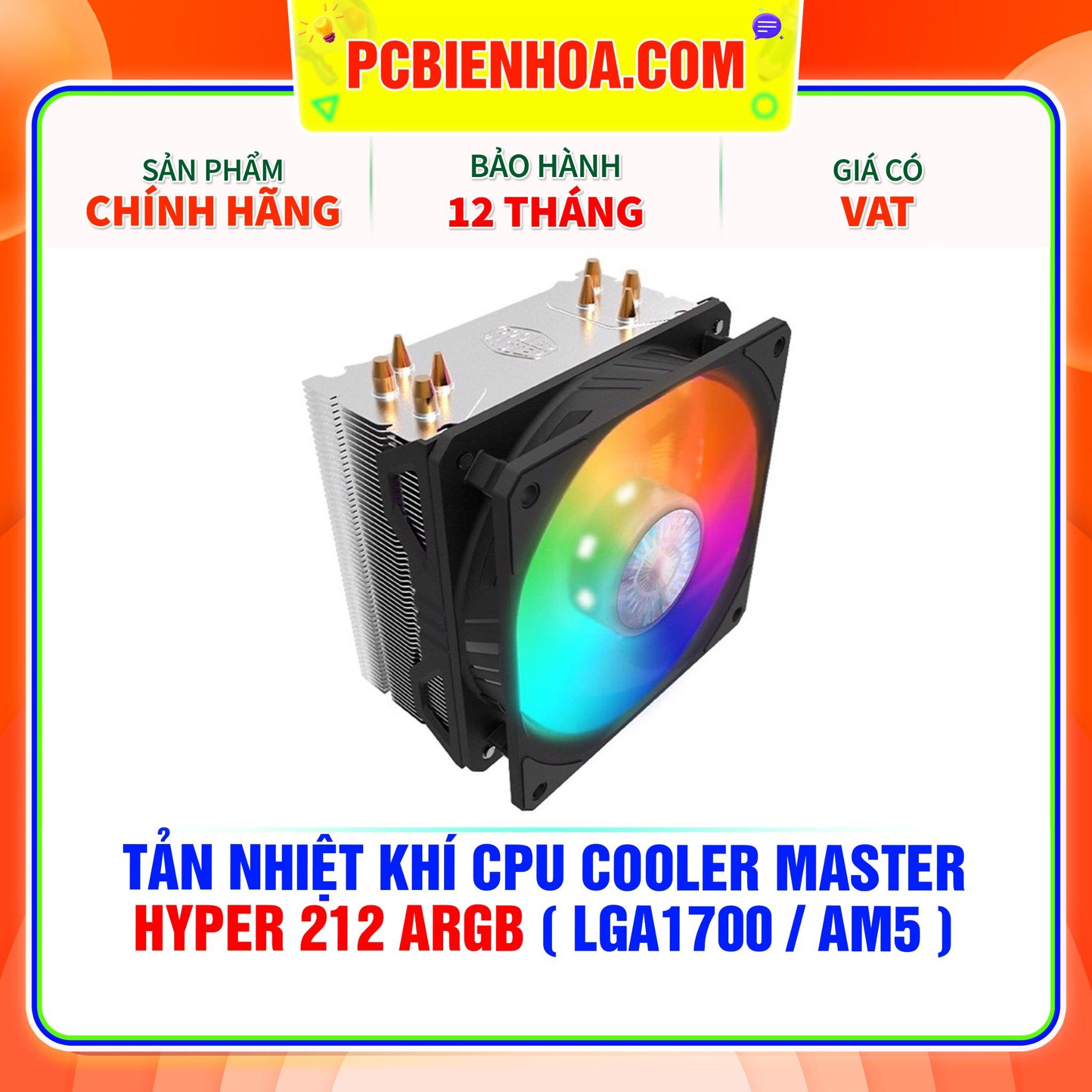  TẢN NHIỆT KHÍ CPU COOLER MASTER HYPER 212 ARGB ( HỖ TRỢ SOCKET LGA1700 / AM5 ) 