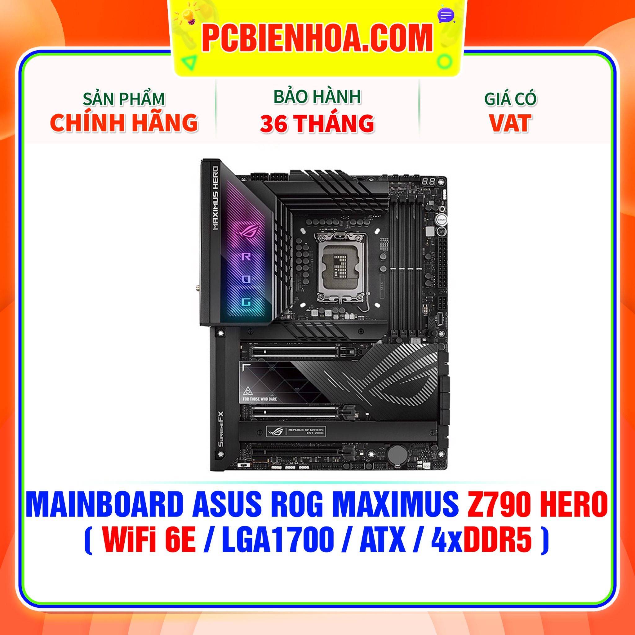  DDR5 - MAINBOARD ASUS ROG MAXIMUS Z790 HERO ( WIFI 6E / LGA1700 / ATX / 4xDDR5 ) 