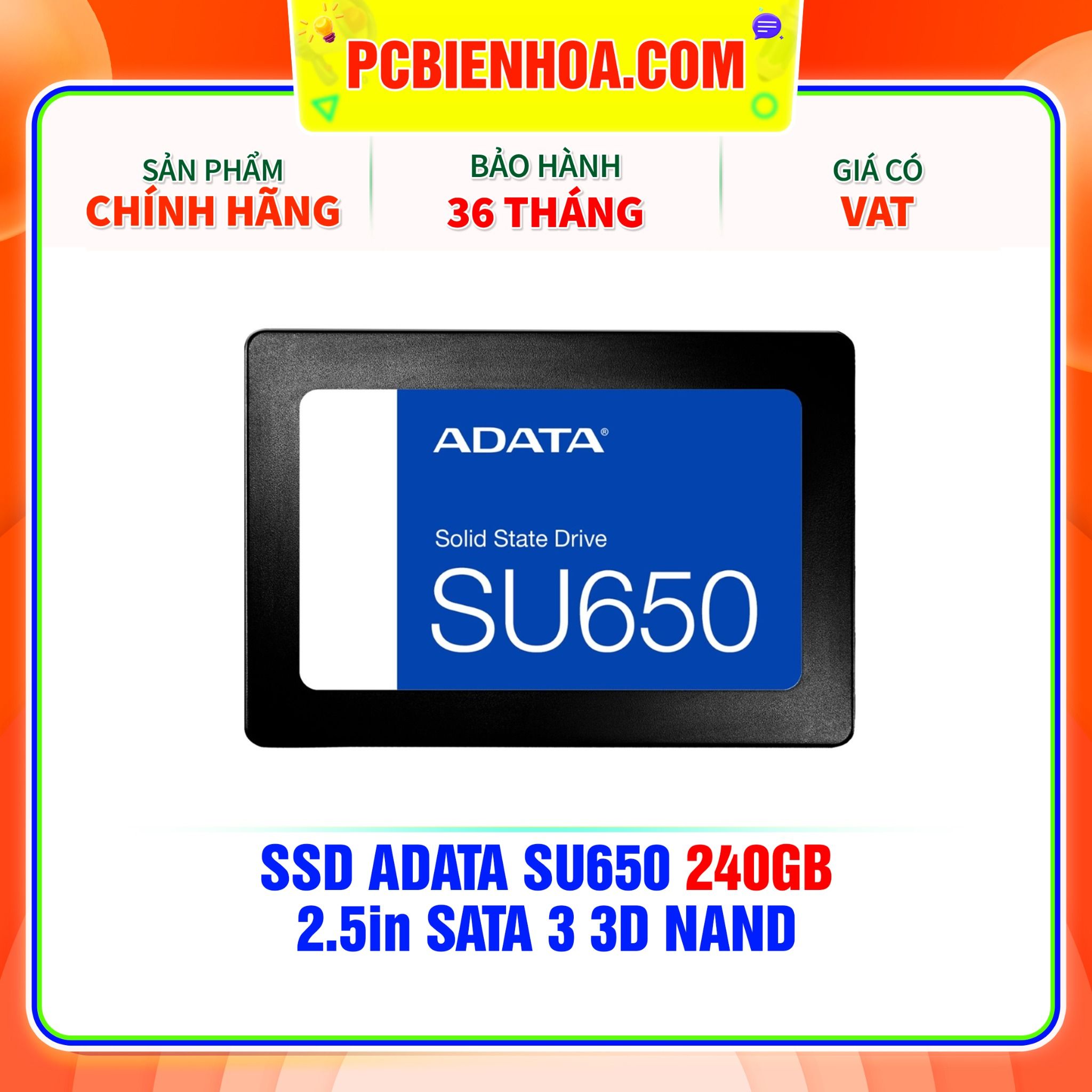  SSD ADATA SU650 240GB - 2.5in SATA III 3D NAND 