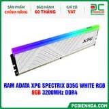  RAM ADATA XPG SPECTRIX D35G WHITE RGB - 8GB 3200MHz DDR4 