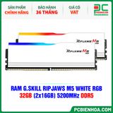  RAM G.SKILL RIPJAWS M5 WHITE RGB - 32GB (2x16GB) 5200MHz DDR5 ( F5-5200J4040A16GX2-RM5RW ) 