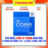  CPU INTEL CORE i5 13600K NEW BOX ( 14 NHÂN 20 LUỒNG / 2.6 - 5.3 GHz / 24MB / INTEL® UHD GRAPHICS 770 ) 