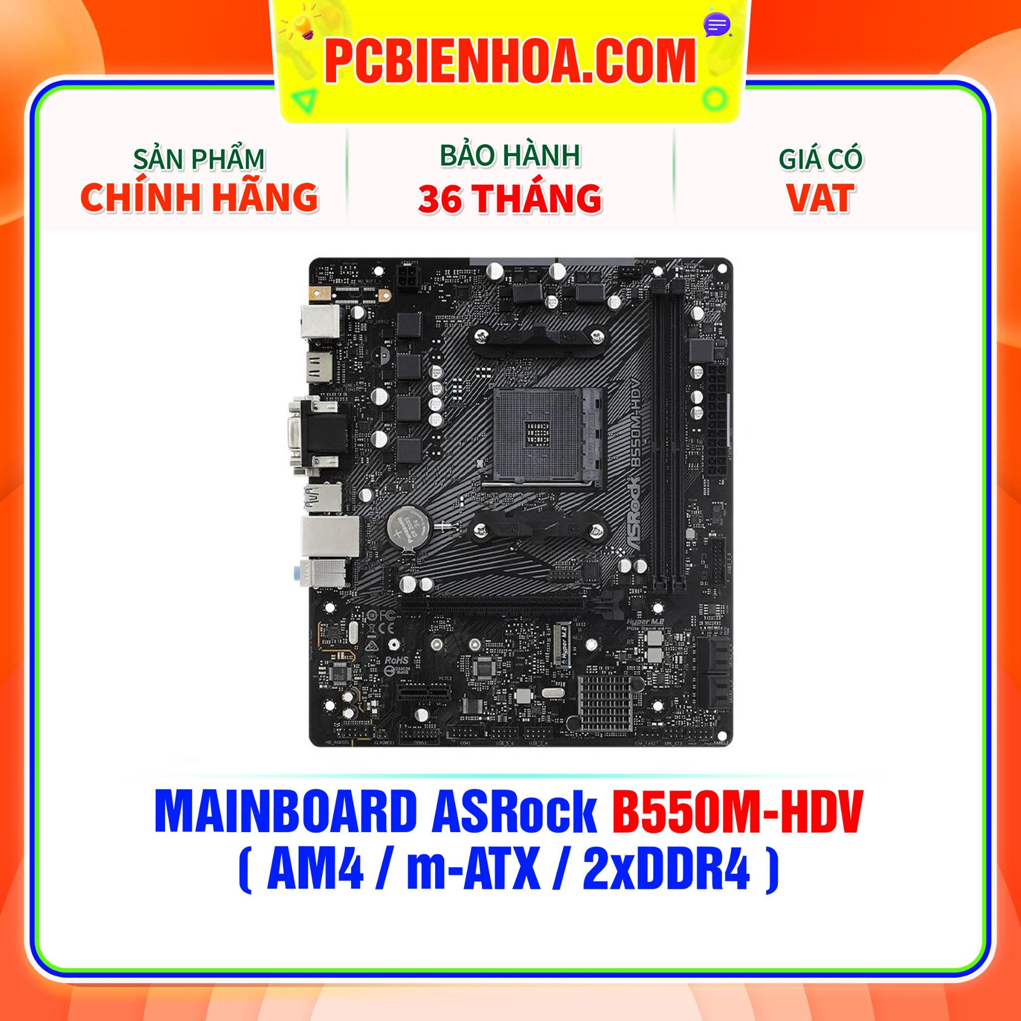  MAINBOARD ASROCK B550M-HDV ( AM4 / m-ATX / 2xDDR4 ) 